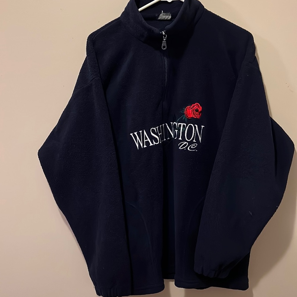 Washington D.C. quarter zip fleece sweater